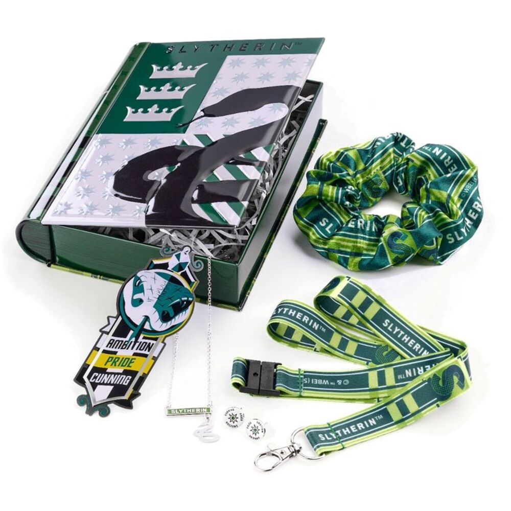 Harry Potter Slytherin House Tin Gift Set With Lanyard, Jewelry and More